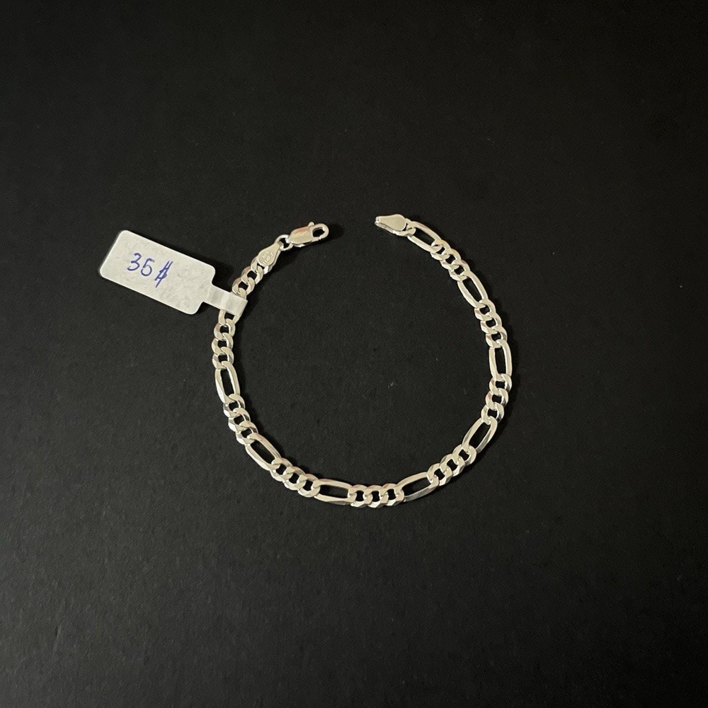 Esclava De Plata‎ 925 Con Tejido Figaro,925 Silver Bracelet 7 Inch